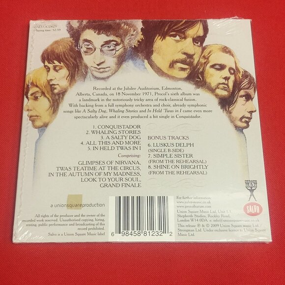 Procol Parum Live CD New Sealed 2009 - Picture 2 of 6